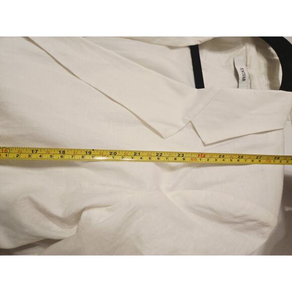 J. Jill Relaxed Linen Blend Jacket White Blazer Sz L Button Quite Luxury Comfort - Picture 8 of 8